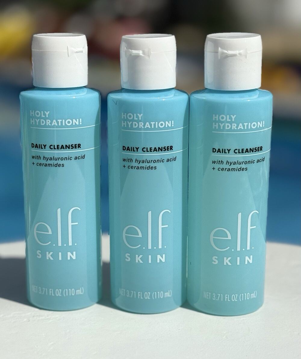 (3) E.L.F. SKIN HOLY HYDRATION DAILY CLEANSER 3.71fl oz EACH NEW & SEALED
